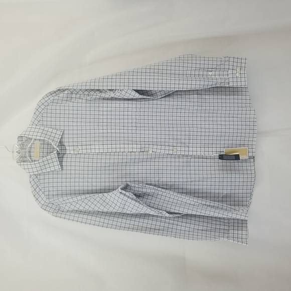 MICHAEL Michael Kors Other - MICHAEL MICHAEL KORS White Gray Plaid Oeko-Tex Button Down Shirt in Shadow